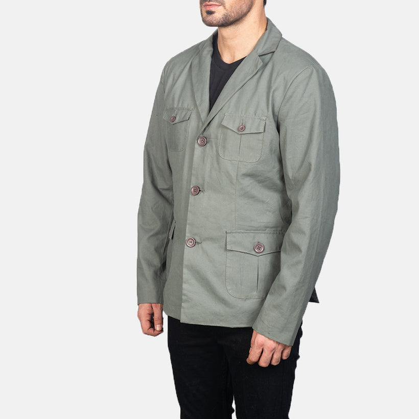 Kajetan Grey Safari Kurtka Skórzana Męska