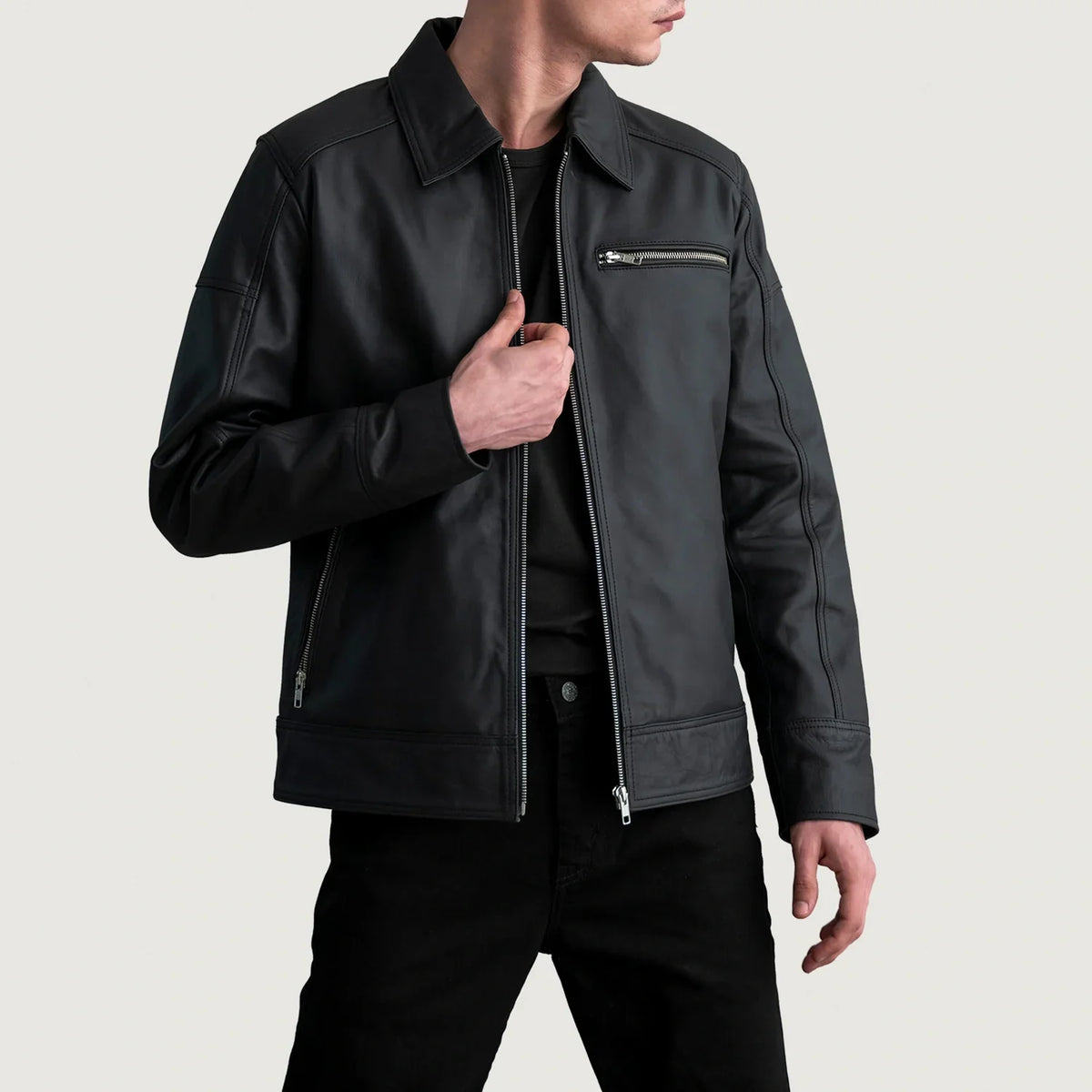 Lavendard Skórzana Ramoneska Męska – alternate product view 1
