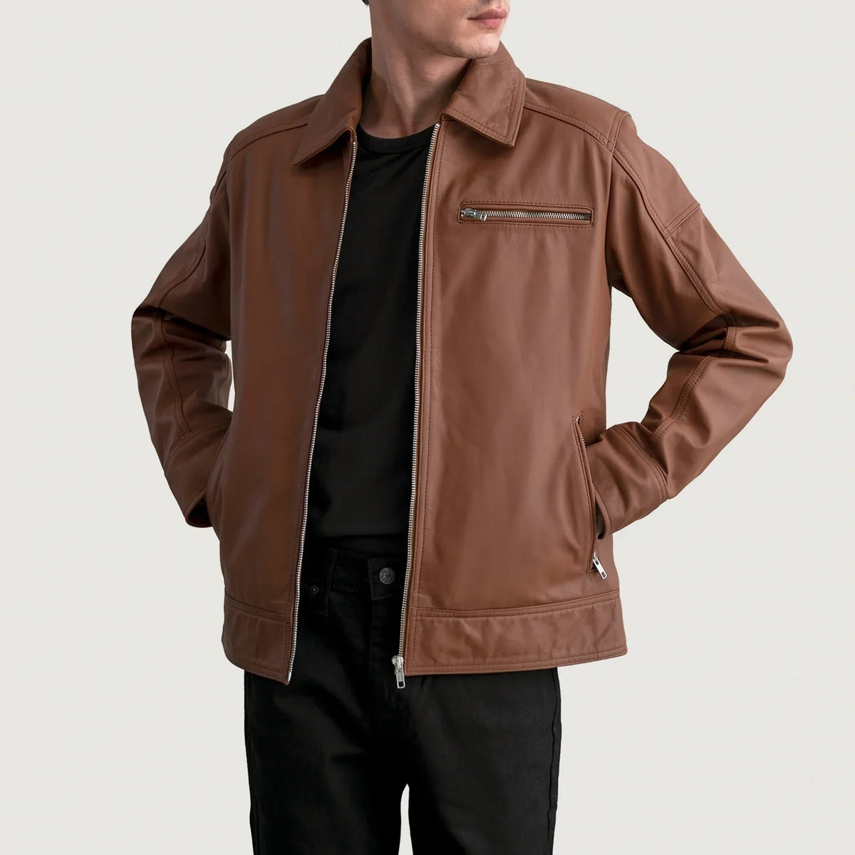 Lavendard Skórzana Ramoneska Męska – alternate product view 1