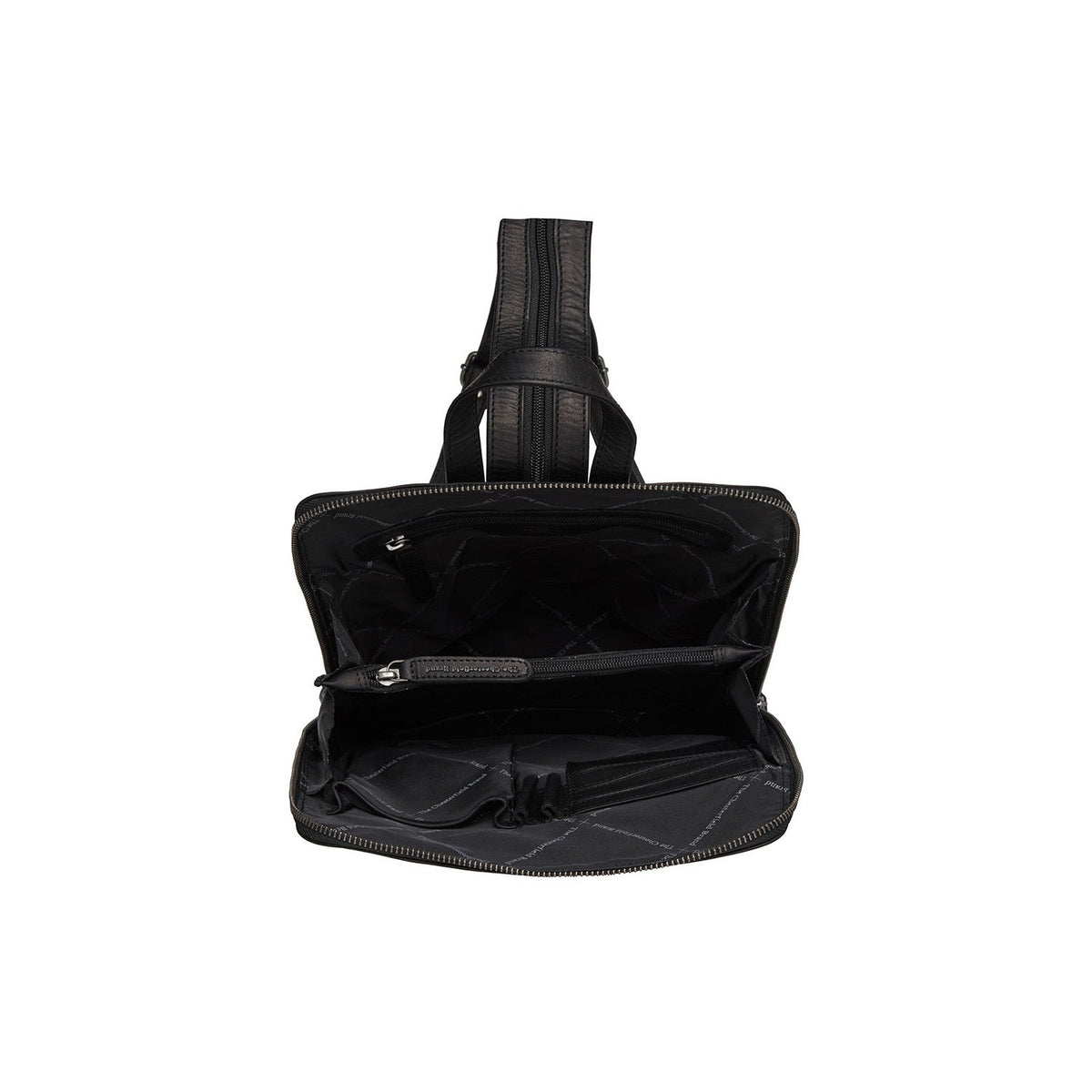 Amanda Full-Grain Leather Backpack Damska - Structured Side Profile Showing Gusset Depth &amp; Expansion Capacity