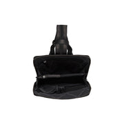 Amanda Full-Grain Leather Backpack Damska - Structured Side Profile Showing Gusset Depth &amp; Expansion Capacity