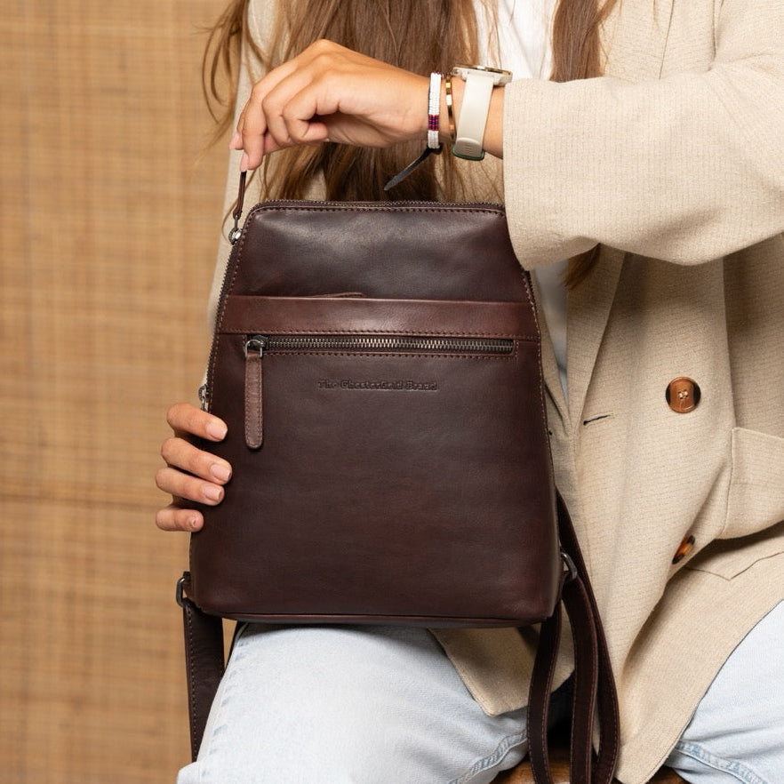Linford Full-Grain Leather Backpack Damska – alternate product view 3