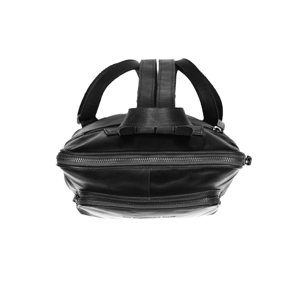 Naomi Full-Grain Leather Backpack Damska - Structured Side Profile Showing Gusset Depth &amp; Expansion Capacity