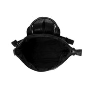 Solid Antique Brass Hardware &amp; Heavy-Duty Dual Zipper Detail on Saar Full-Grain Leather Backpack Damska