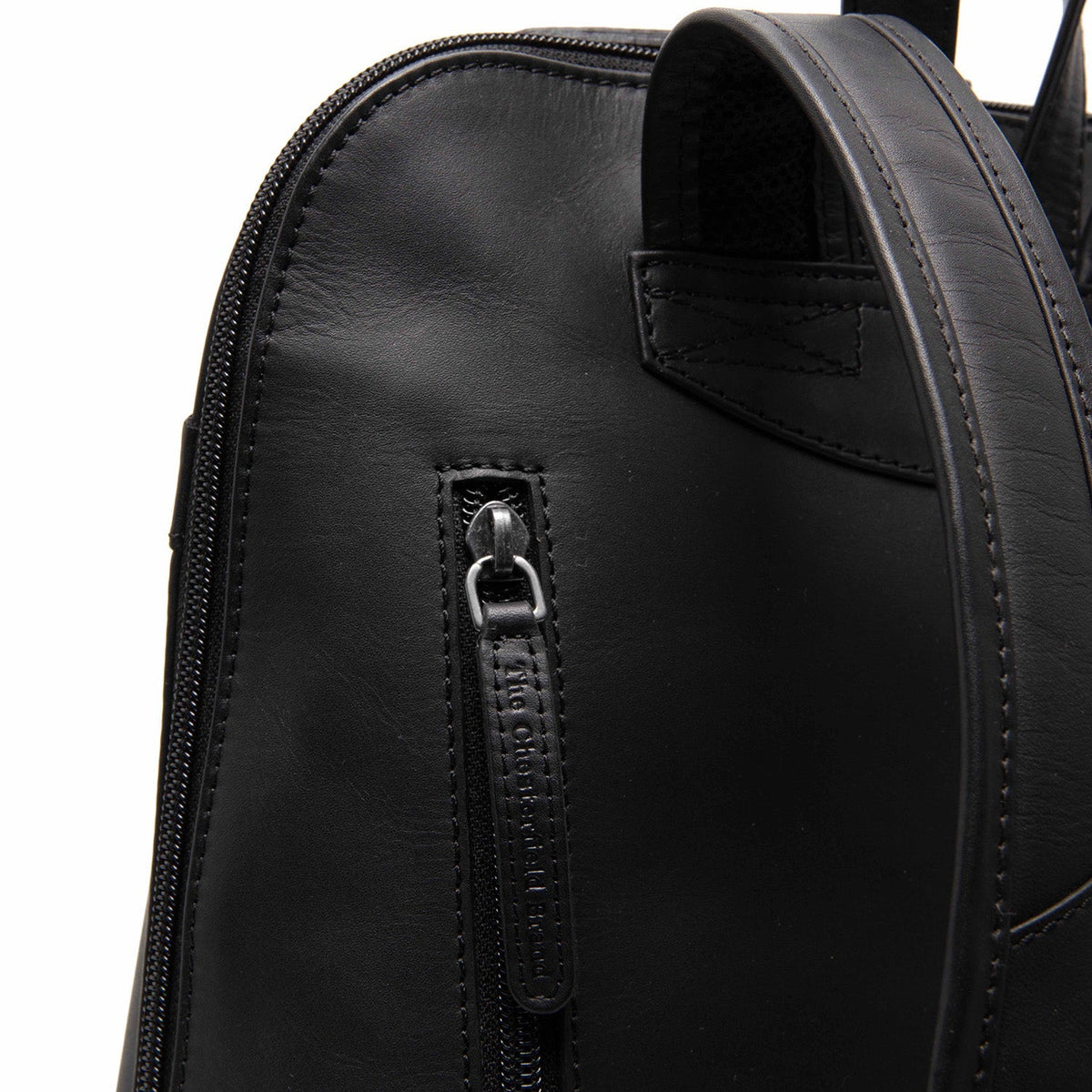 Tigris Full-Grain Leather Backpack Damska - Structured Side Profile Showing Gusset Depth &amp; Expansion Capacity