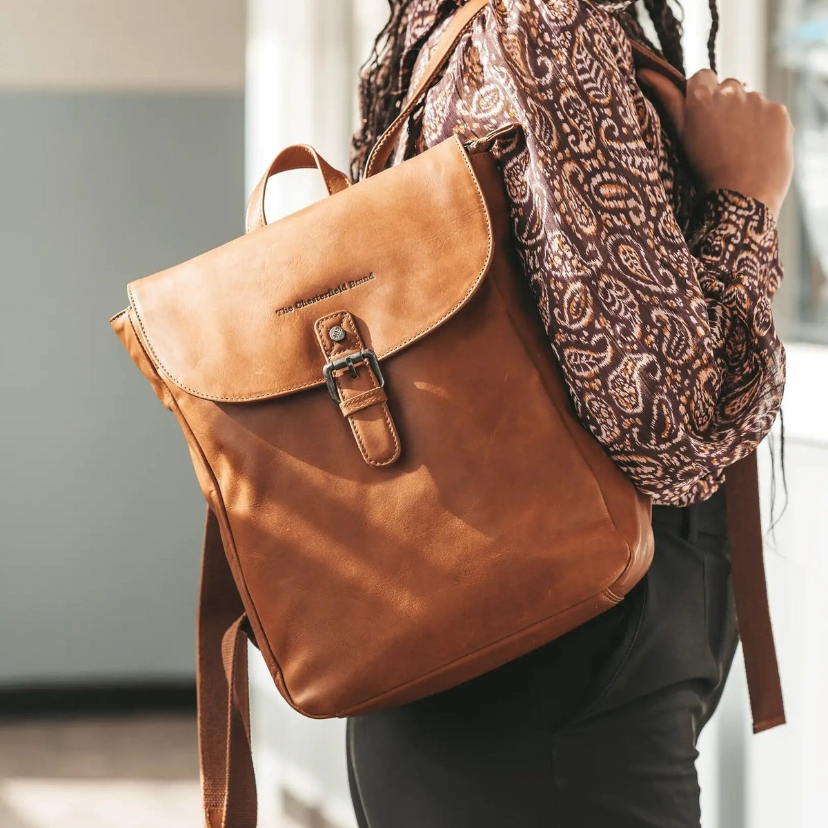 Vermont Full-Grain Leather Backpack Damska – alternate product view 3
