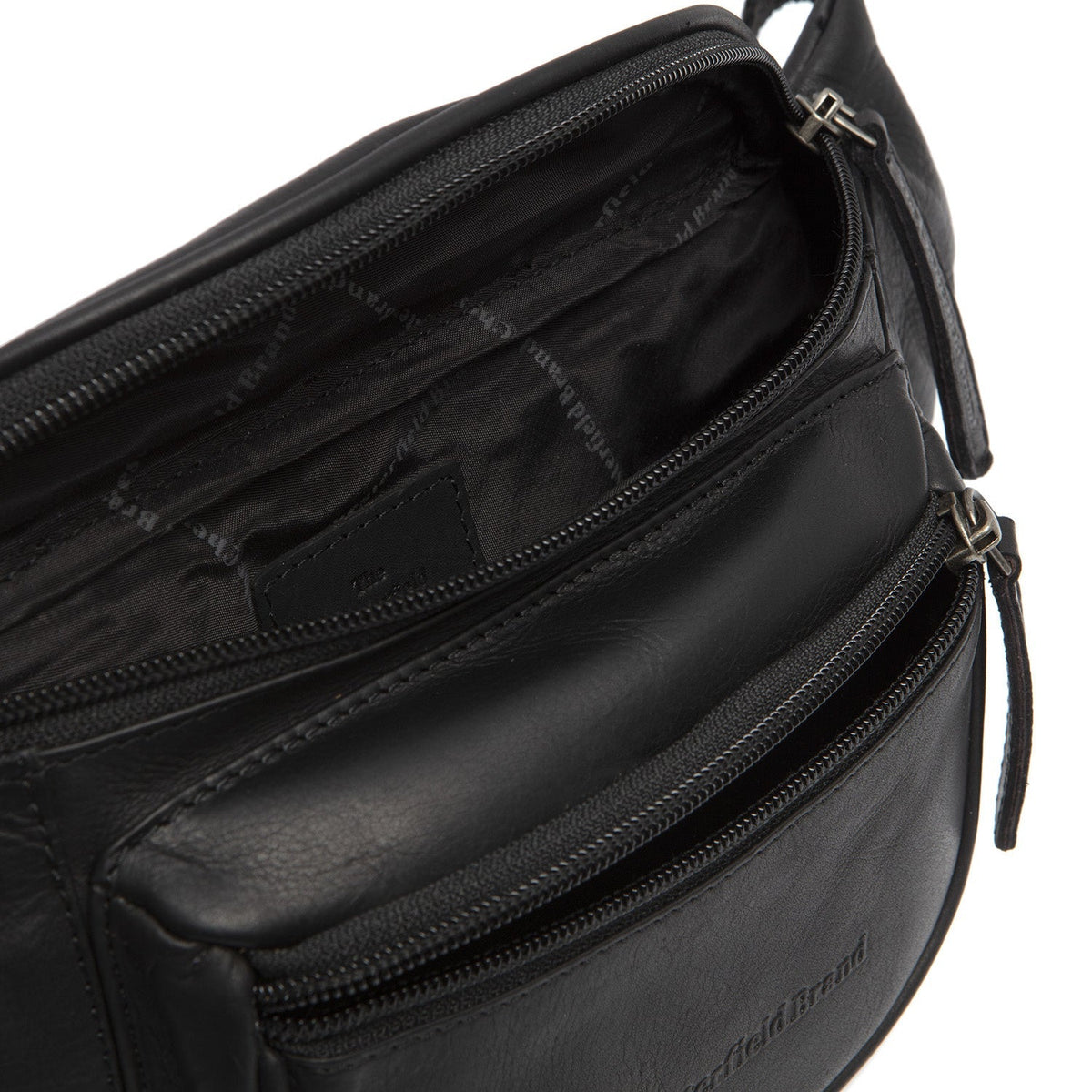 Solid Antique Brass Hardware &amp; Heavy-Duty Dual Zipper Detail on Jack Full-Grain Leather Belt Bag Damska