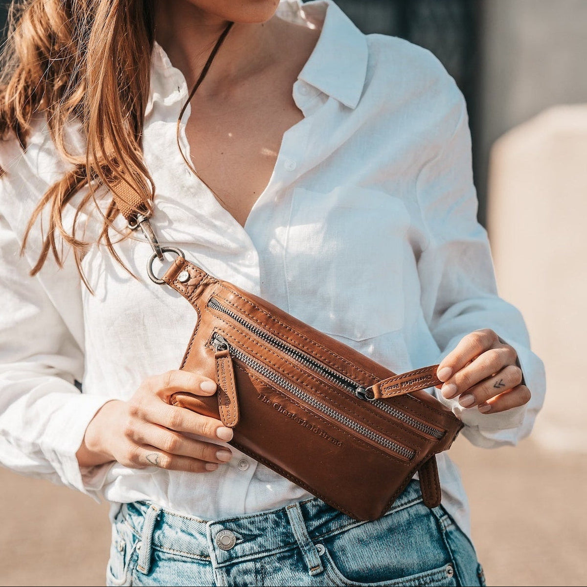 Toronto Full-Grain Leather Belt Bag Damska – alternate product view 2