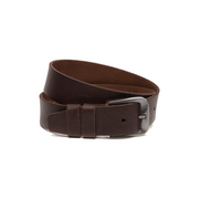 Solid Antique Brass Hardware &amp; Heavy-Duty Dual Zipper Detail on Copper Full-Grain Leather Belt Męska