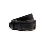 Manovo Full-Grain Leather Belt Męska in Classic 100% Full-Grain Leather - Full Exterior Front Profile View | Buy Online