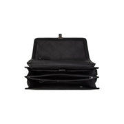 Solid Antique Brass Hardware &amp; Heavy-Duty Dual Zipper Detail on Glenwood Full-Grain Leather Briefcase Męska