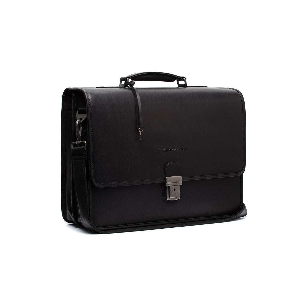 Glenwood Full-Grain Leather Briefcase Męska in Classic 100% Full-Grain Leather - Full Exterior Front Profile View | Buy Online