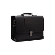 Glenwood Full-Grain Leather Briefcase Męska in Classic 100% Full-Grain Leather - Full Exterior Front Profile View | Buy Online