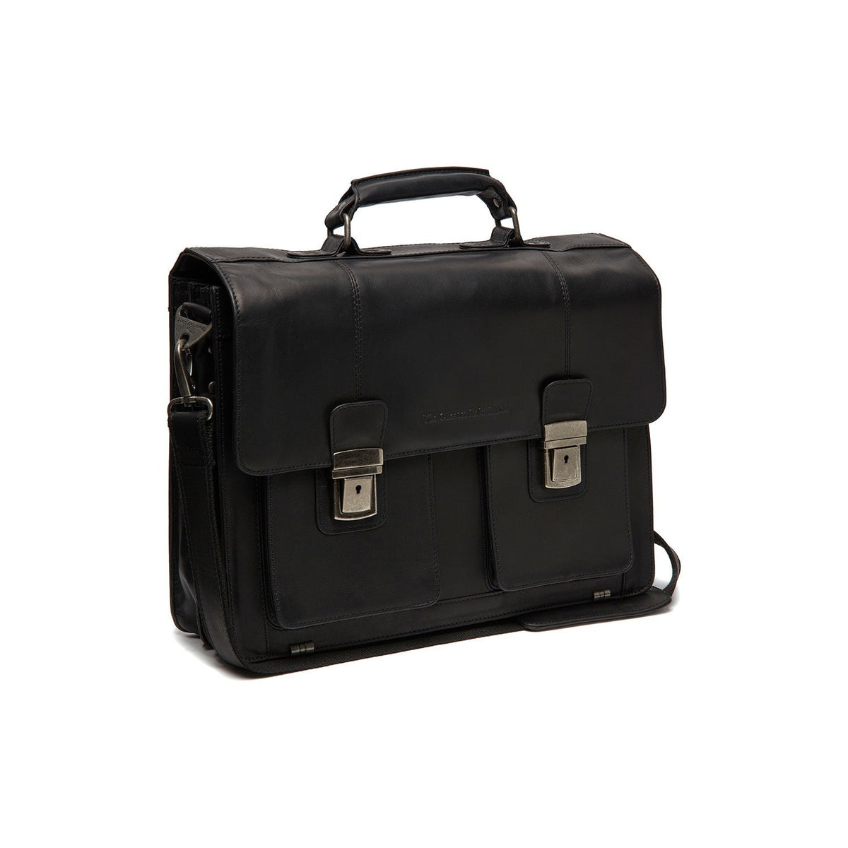 Springfield Full-Grain Leather Briefcase Damska in Classic 100% Full-Grain Leather - Full Exterior Front Profile View | Buy Online