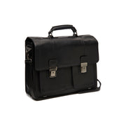 Springfield Full-Grain Leather Briefcase Damska in Classic 100% Full-Grain Leather - Full Exterior Front Profile View | Buy Online