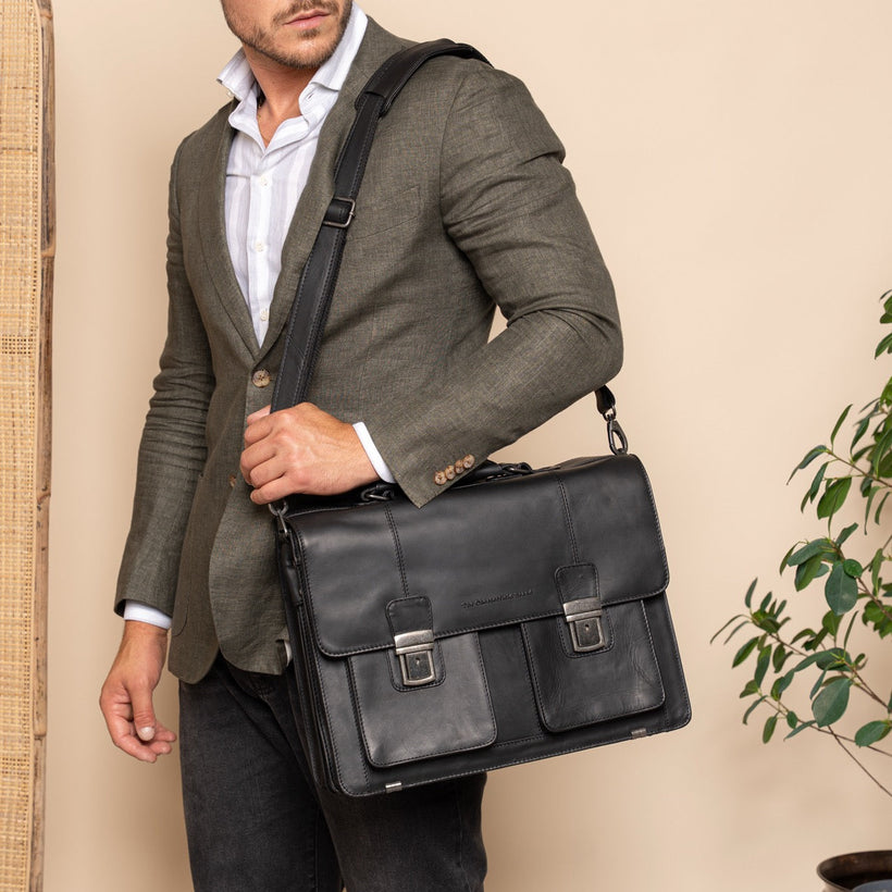 Springfield Full-Grain Leather Briefcase Damska