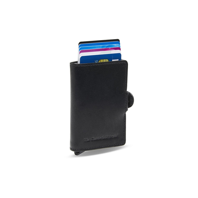 Baldwin Full-Grain Leather Card Holder in Classic 100% Full-Grain Leather - Full Exterior Front Profile View | Buy Online