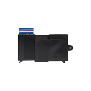 Baldwin Full-Grain Leather Card Holder Damska - Structured Side Profile Showing Gusset Depth &amp; Expansion Capacity