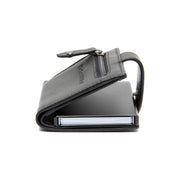 Barrea Full-Grain Leather Card Holder Damska - Structured Side Profile Showing Gusset Depth &amp; Expansion Capacity