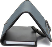 Delsbo Full-Grain Leather Card Holder Damska - Structured Side Profile Showing Gusset Depth &amp; Expansion Capacity