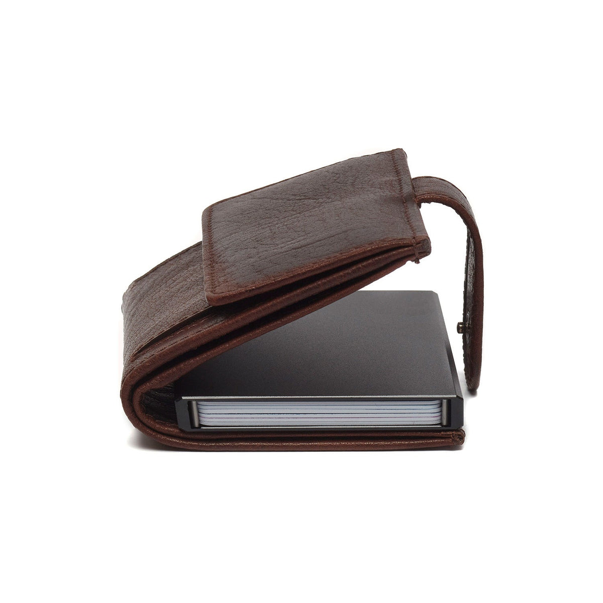 
Brown Leather Card Holder Hannover, detail view 3