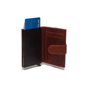 
Cognac Leather Card Holder Hannover, detail view 1