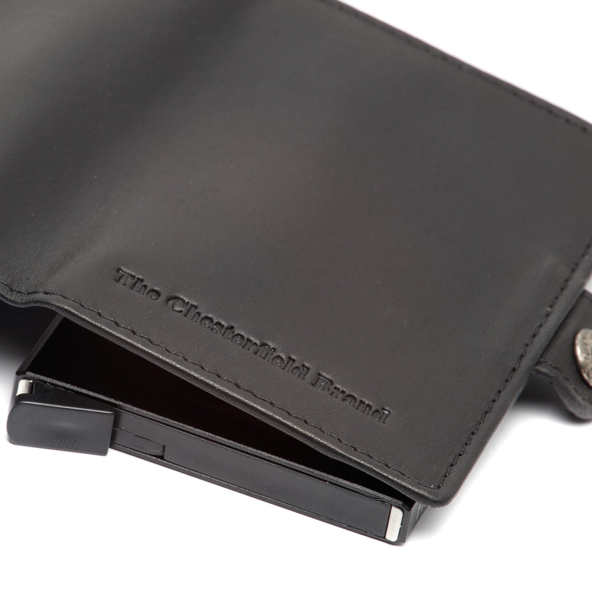 Lagos Full-Grain Leather Card Holder Damska - Structured Side Profile Showing Gusset Depth &amp; Expansion Capacity