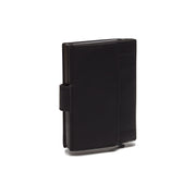Solid Antique Brass Hardware &amp; Heavy-Duty Dual Zipper Detail on Leipzig Full-Grain Leather Card Holder Damska