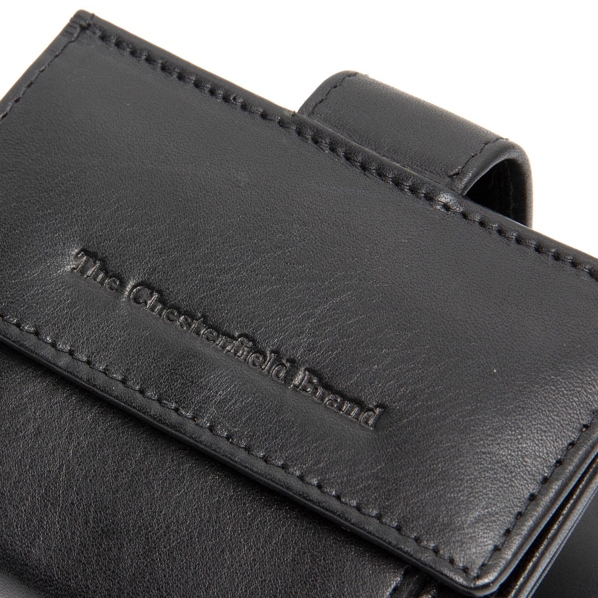 Solid Antique Brass Hardware &amp; Heavy-Duty Dual Zipper Detail on Lesina Full-Grain Leather Card Holder Damska