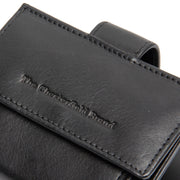Solid Antique Brass Hardware &amp; Heavy-Duty Dual Zipper Detail on Lesina Full-Grain Leather Card Holder Damska