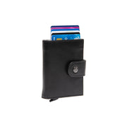 Lesina Full-Grain Leather Card Holder Damska in Classic 100% Full-Grain Leather - Full Exterior Front Profile View | Buy Online