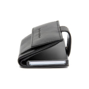 Lesina Full-Grain Leather Card Holder Damska - Structured Side Profile Showing Gusset Depth &amp; Expansion Capacity