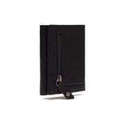 Solid Antique Brass Hardware &amp; Heavy-Duty Dual Zipper Detail on Paris Full-Grain Leather Card Holder Damska
