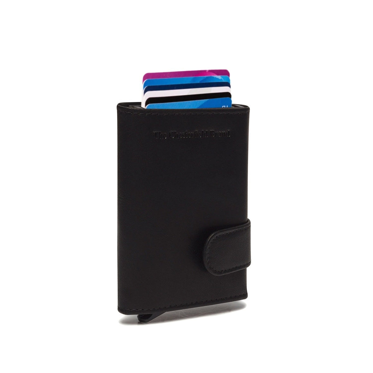 Portland Full-Grain Leather Card Holder Damska in Classic 100% Full-Grain Leather - Full Exterior Front Profile View | Buy Online