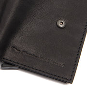 Solid Antique Brass Hardware &amp; Heavy-Duty Dual Zipper Detail on Torola Full-Grain Leather Card Holder Damska