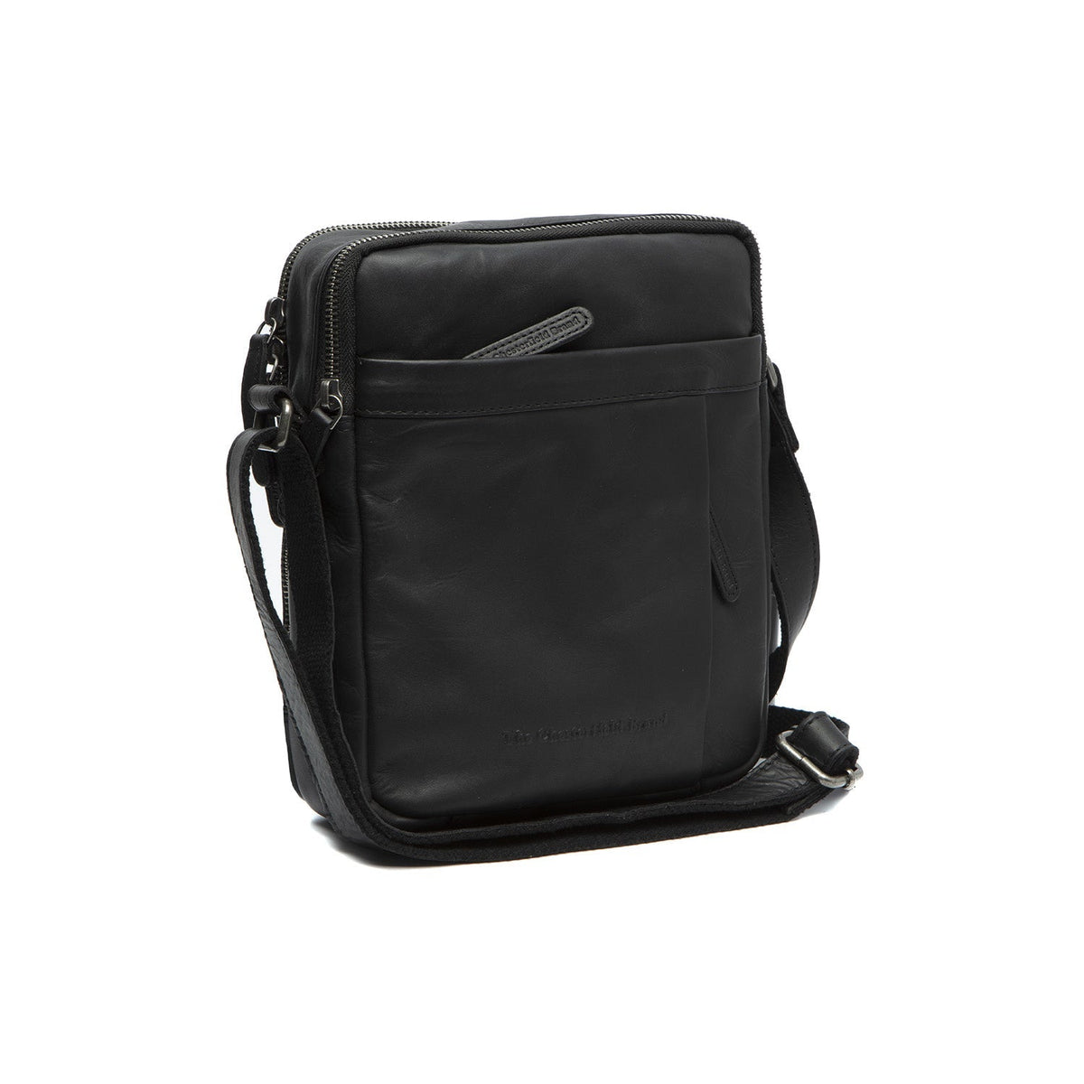 Alva Full-Grain Leather Crossbody Bag Męska in Classic 100% Full-Grain Leather - Full Exterior Front Profile View | Buy Online