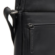 Anzora Full-Grain Leather Crossbody Bag Męska - Structured Side Profile Showing Gusset Depth &amp; Expansion Capacity