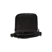 Everglades Full-Grain Leather Crossbody Bag Damska - Structured Side Profile Showing Gusset Depth &amp; Expansion Capacity