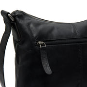 Hailey Full-Grain Leather Crossbody Bag Damska - Structured Side Profile Showing Gusset Depth &amp; Expansion Capacity