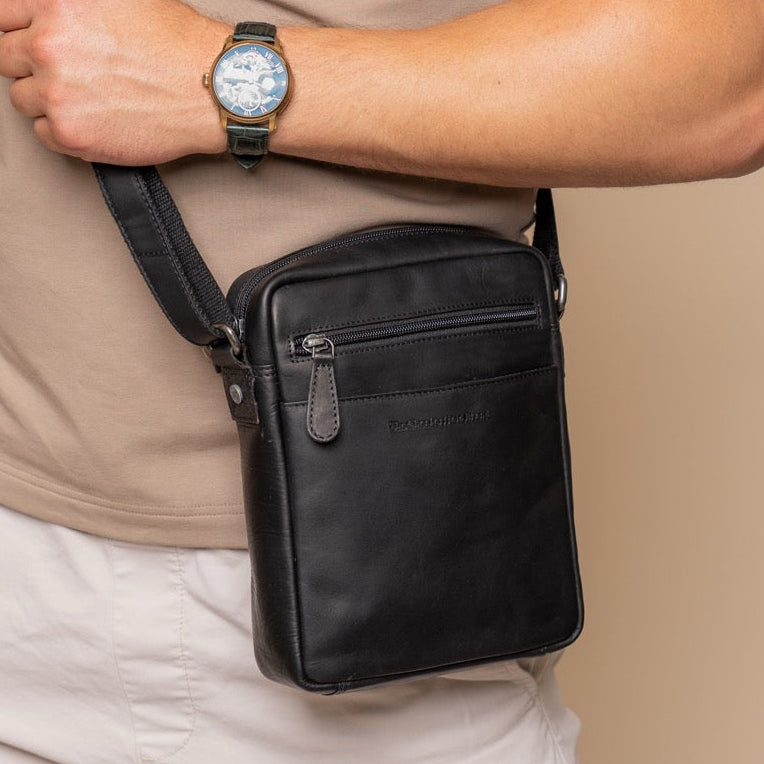 Laveno Full-Grain Leather Crossbody Bag Męska