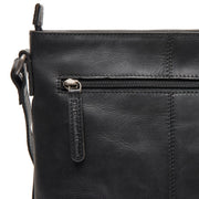 Lunton Full-Grain Leather Crossbody Bag Damska - Structured Side Profile Showing Gusset Depth &amp; Expansion Capacity
