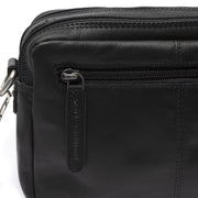 Solid Antique Brass Hardware &amp; Heavy-Duty Dual Zipper Detail on Samui Full-Grain Leather Crossbody Bag Damska