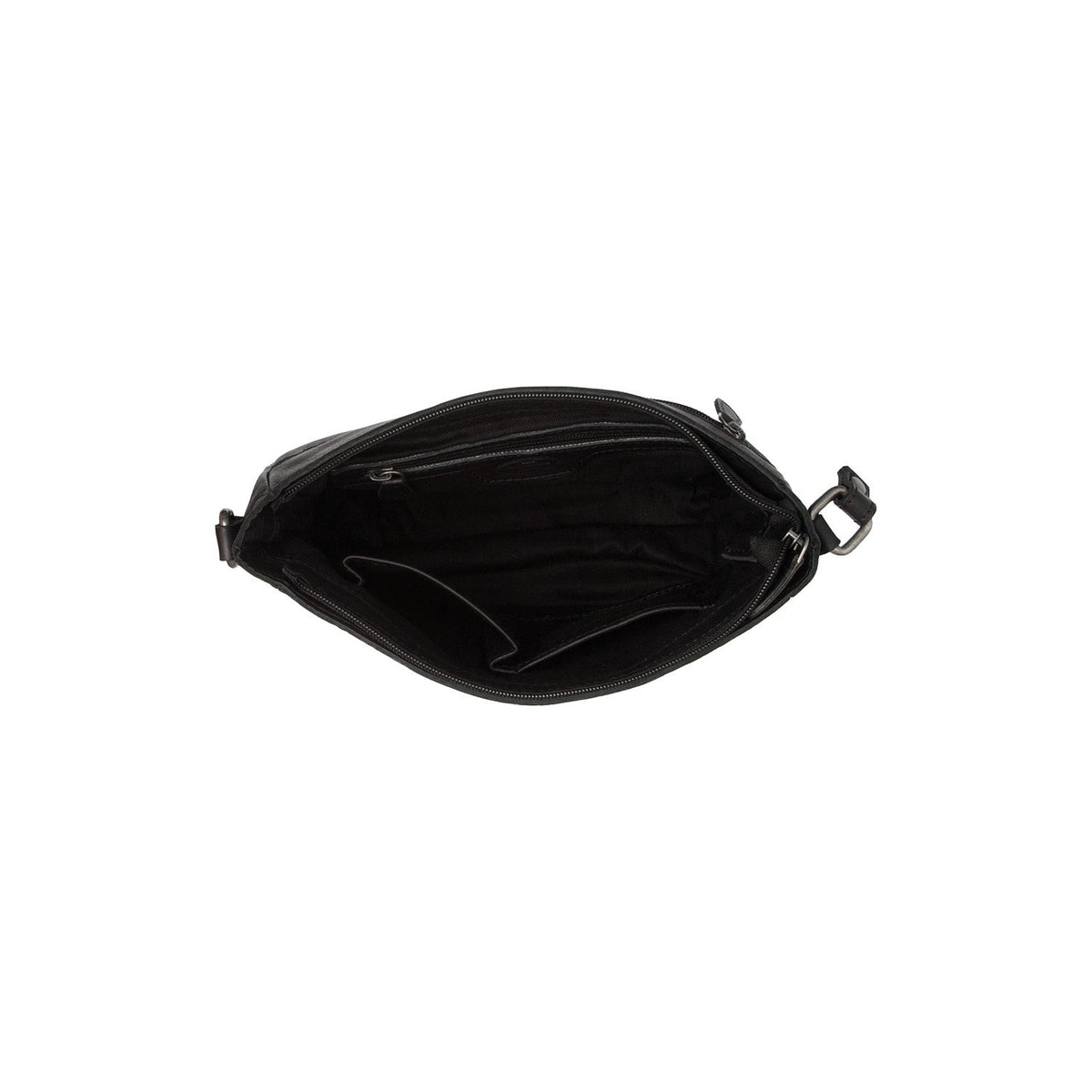 Weimar Full-Grain Leather Crossbody Bag Damska - Structured Side Profile Showing Gusset Depth &amp; Expansion Capacity