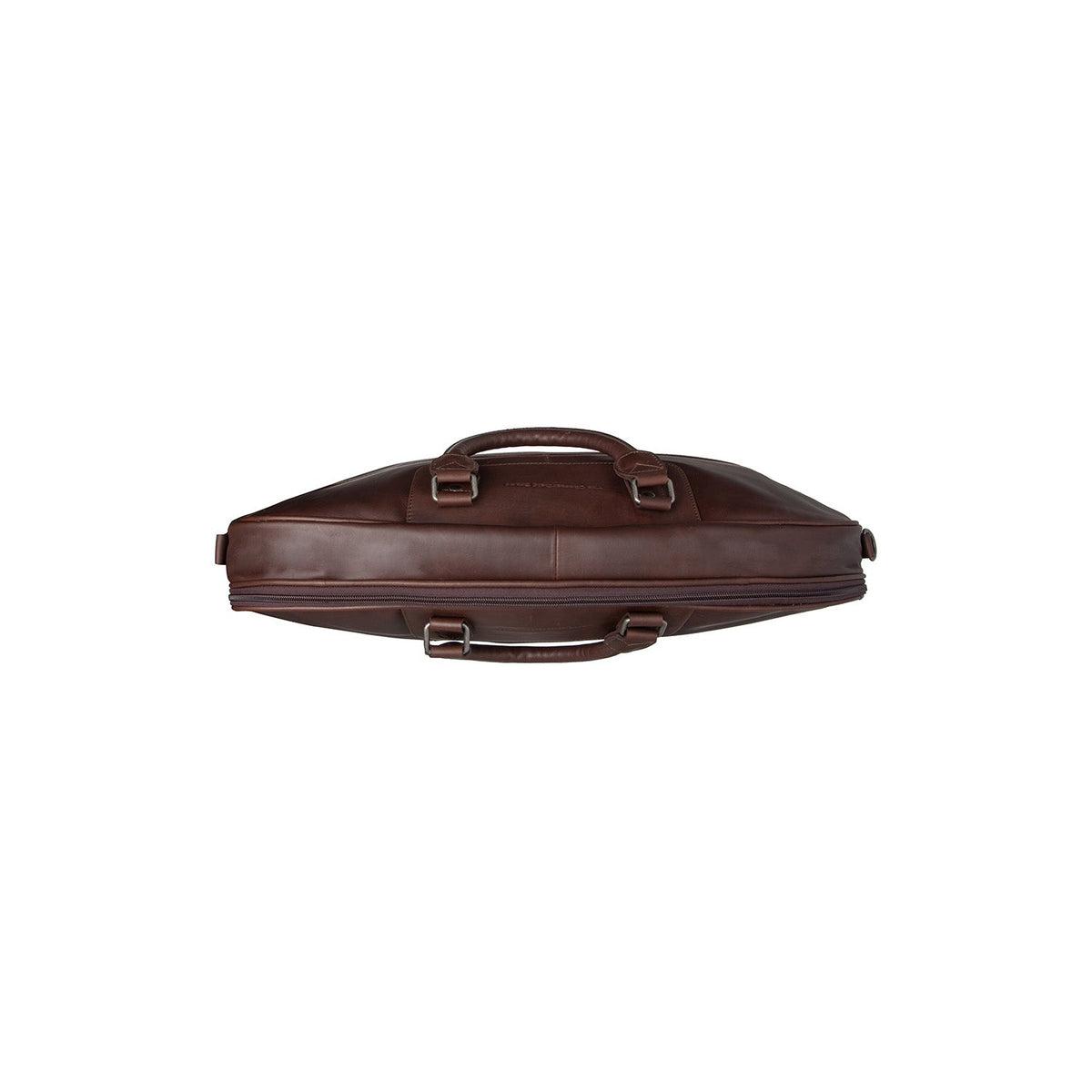 Close-Up Detail of Classic Collar &amp; Heavy-Duty Zipper Hardware on Leather Garment Bag Josh Damska