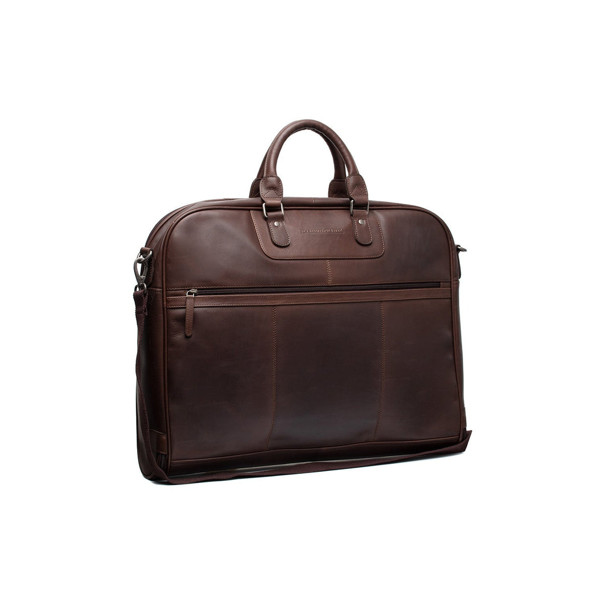 Leather Garment Bag Josh Damska in Classic 100% Full-Grain Leather - Front Profile View &amp; Tailored Silhouette | Buy Online