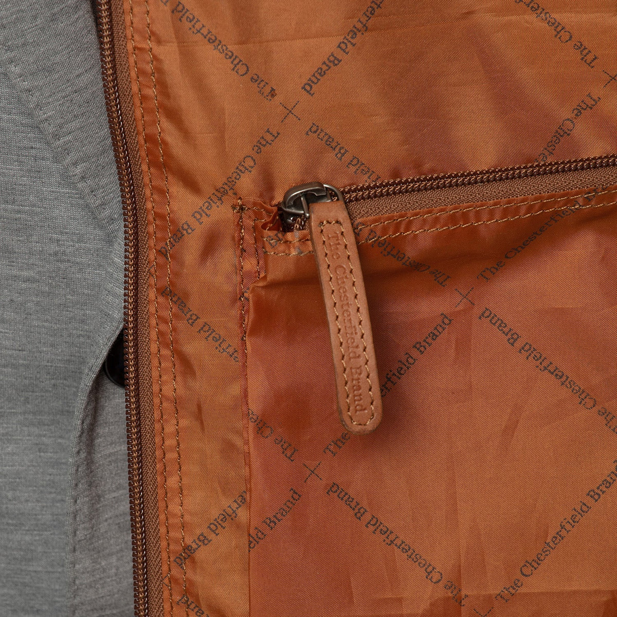 Cognac Leather Garment Bag Josh Damska, detail view 6