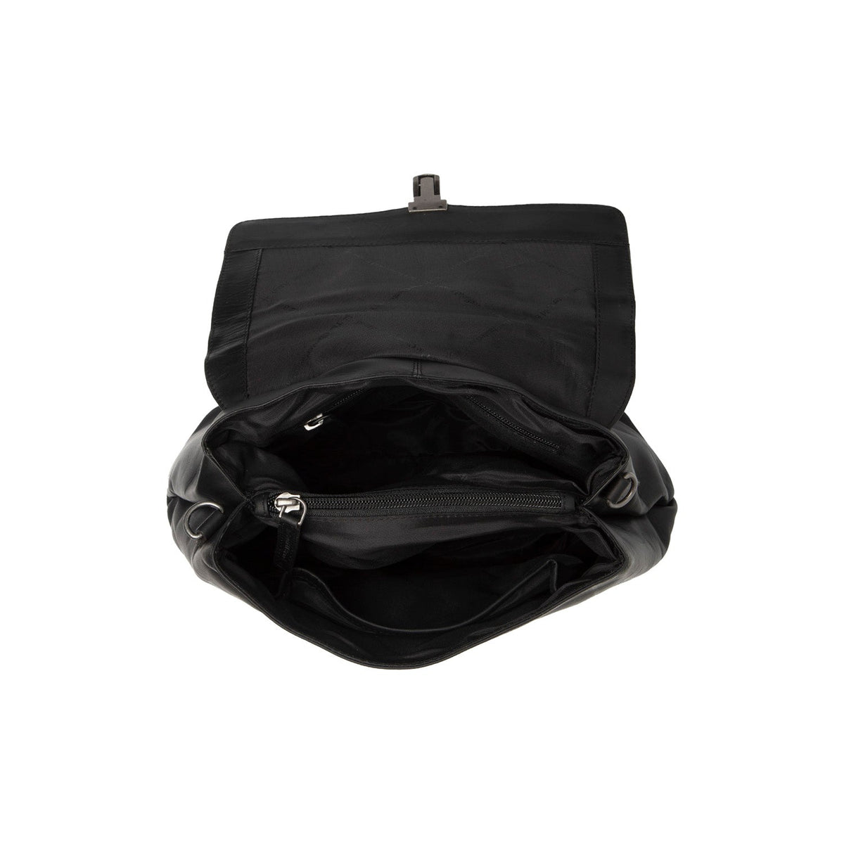 Close-Up Detail of Classic Collar &amp; Heavy-Duty Zipper Hardware on Angera Full-Grain Leather Handbag Damska