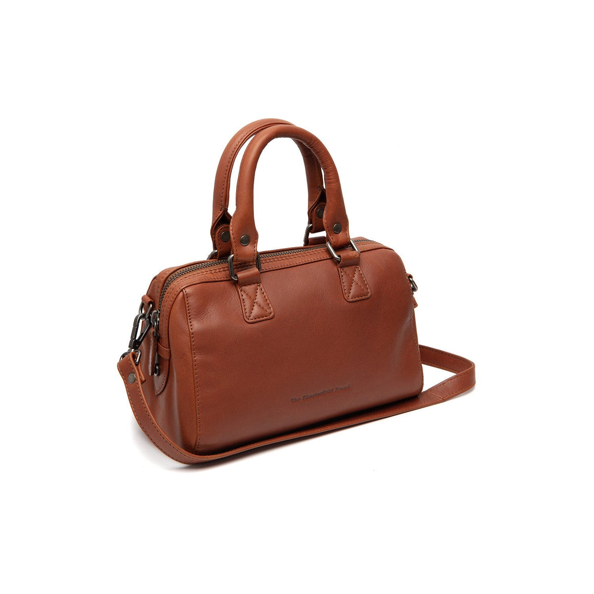 Tailored Rib Cuffs &amp; Hem Craftsmanship Construction Detail on Dalford Full-Grain Leather Handbag Damska