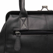 Dorin Full-Grain Leather Handbag Damska - Lateral Side Profile View Showing Sleeve Cut &amp; Athletic Taper Fit