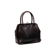 Tailored Rib Cuffs &amp; Hem Craftsmanship Construction Detail on Dorin Full-Grain Leather Handbag Damska